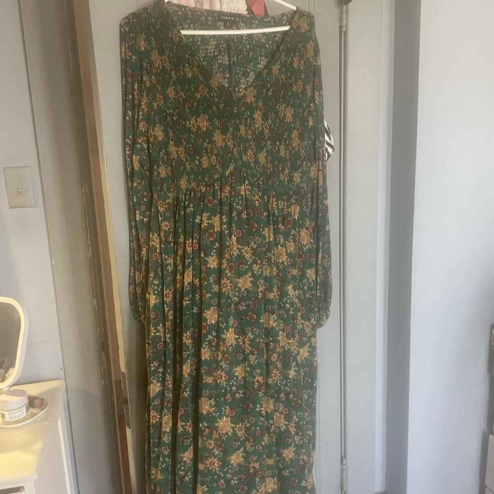Floral Green Maxi Dress